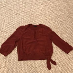 Madewell silk wrap shirt